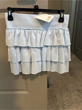 GB Light Blue Tiered Ruffle Skirt Juniors